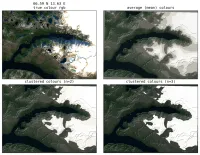 four images of a norwegian fjord, each with slightly different colour maps applied to the filled contours
